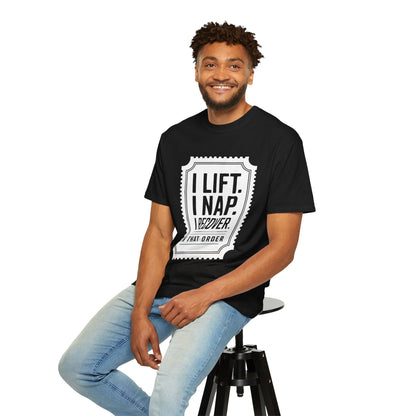 I LIFT. I NAP. I RECOVER. — Comfort Colors Tee