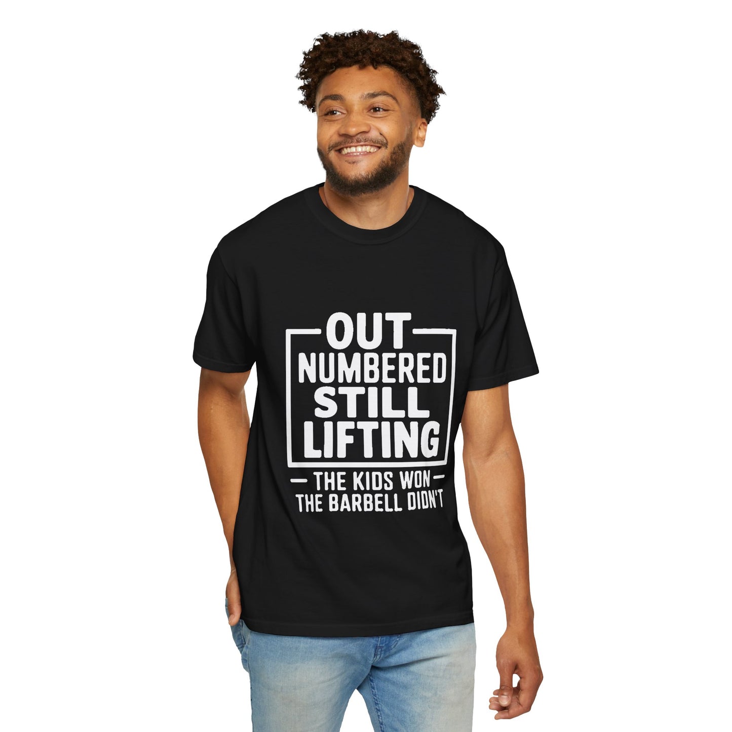 OUTNUMBERED. STILL LIFTING. — Men's Training Tee